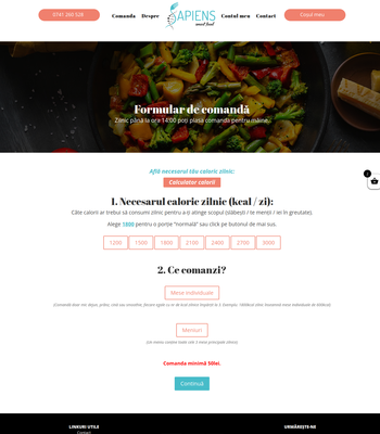 website formular personalizat foodsapiens